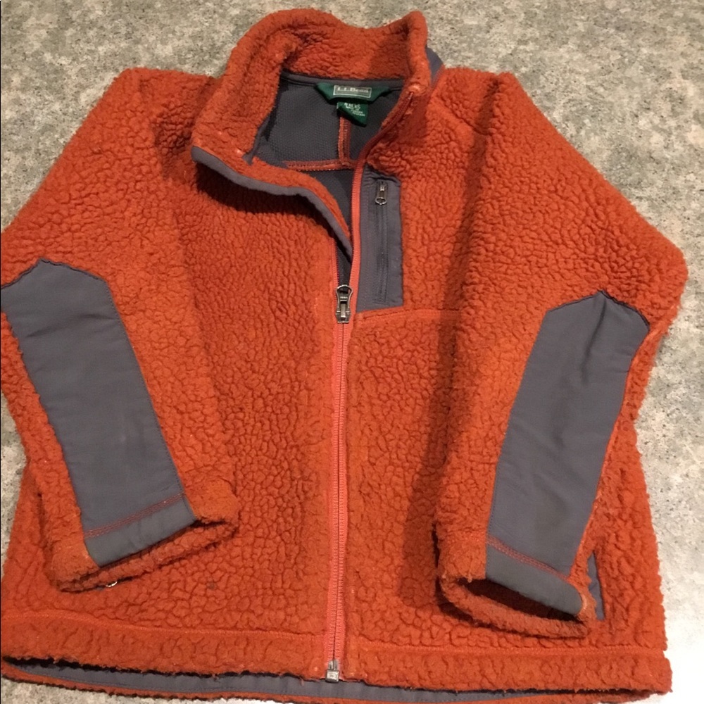 LL BEAN boys fleece coat